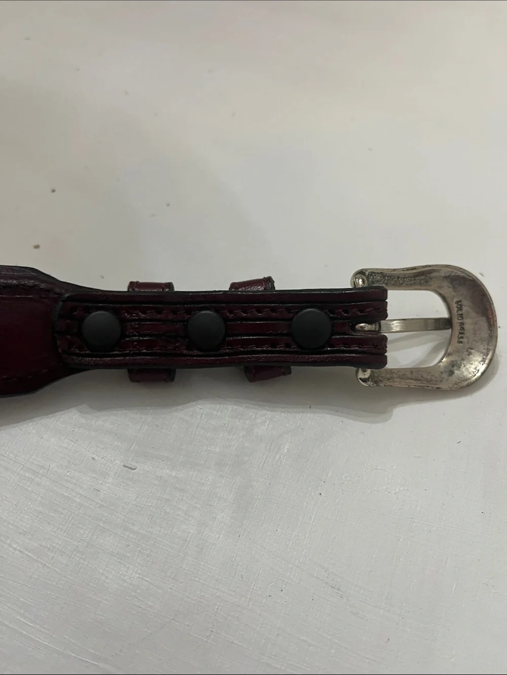 Leather Belt Beaded & Hand Tooled